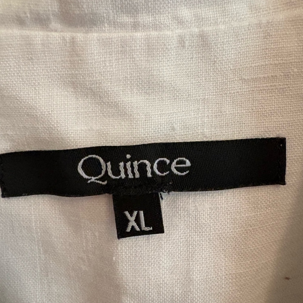 2-Piece Set White Linen Short Sleeve Shirt & Shorts - Picture 4 of 6